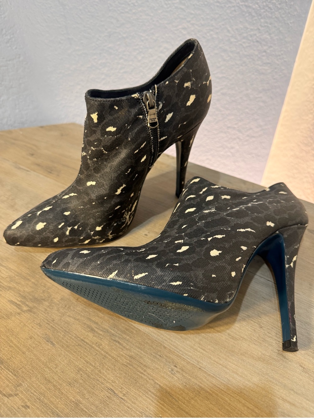 Patrizia Pepe Designer Canvas & Leather Ankle Boots EU 39 Made in Italy